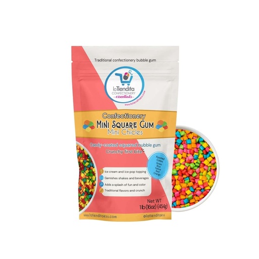 [101-19-246-5] 5 lb - Confectionery Square Color Bubble Gum LA TIENDITA ESSENTIALS 