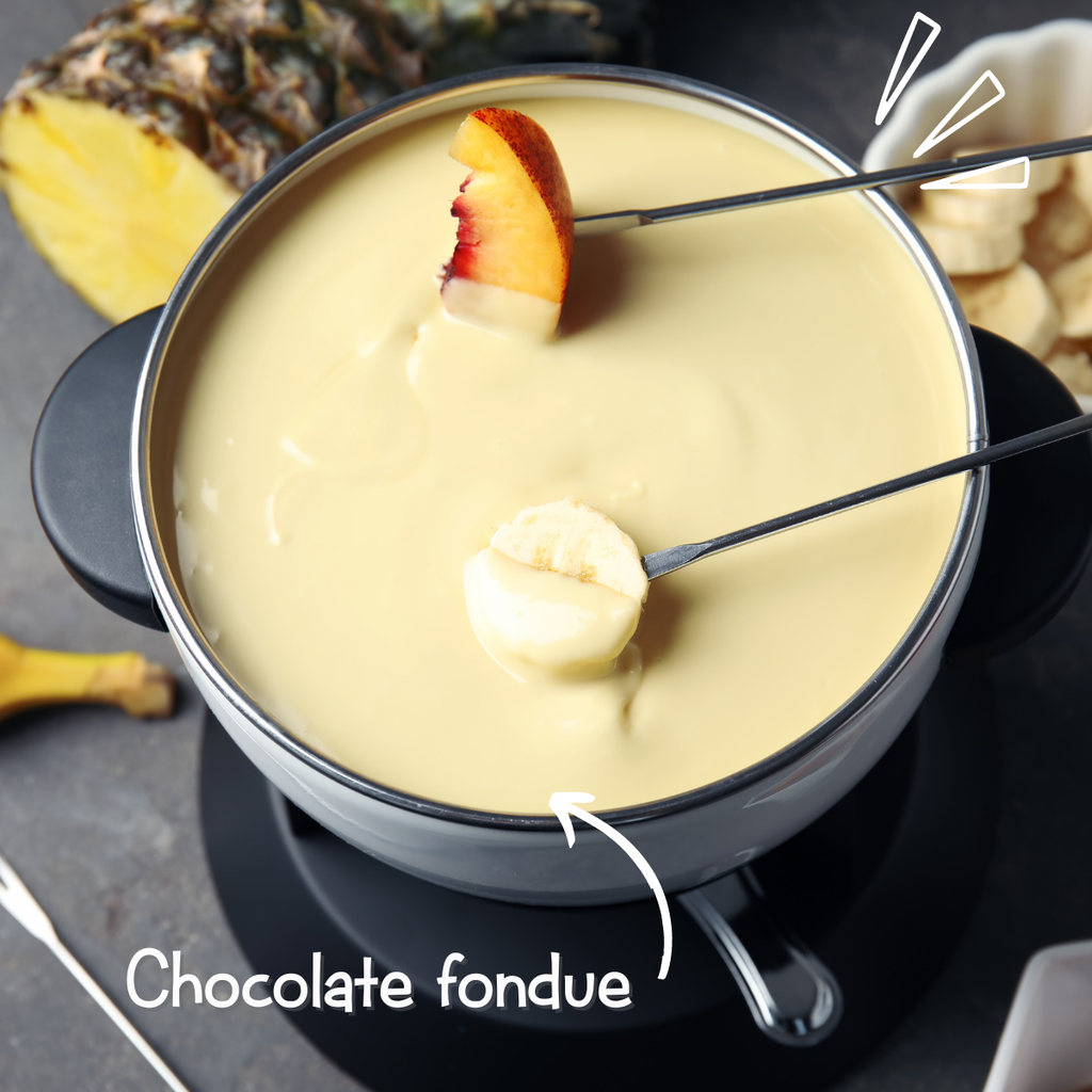 White chocolate coating- chocolate fondue