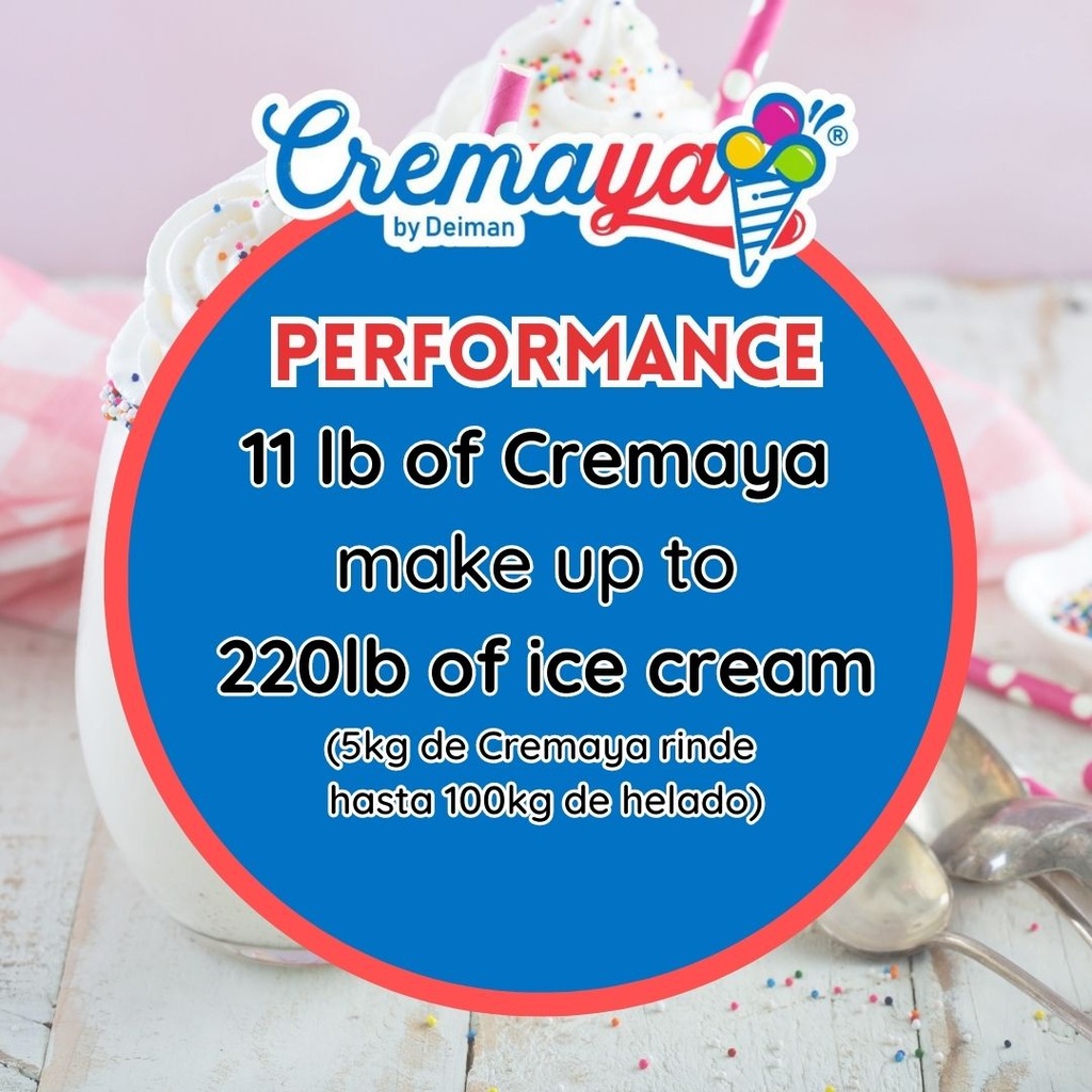 11 lb Cremaya-Ice cream mix-powder-performance-Deiman USA