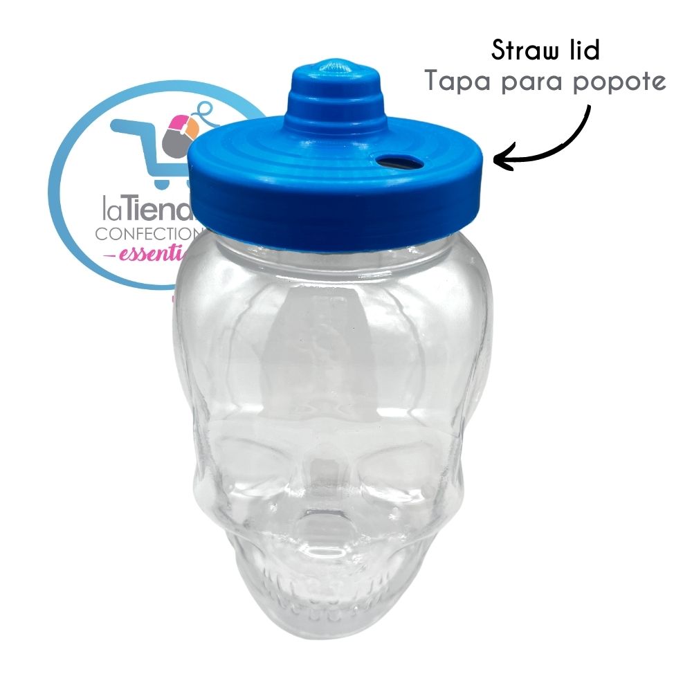 straw lid-plastic reusable skull jar-b2b-wholesale-party-catering
