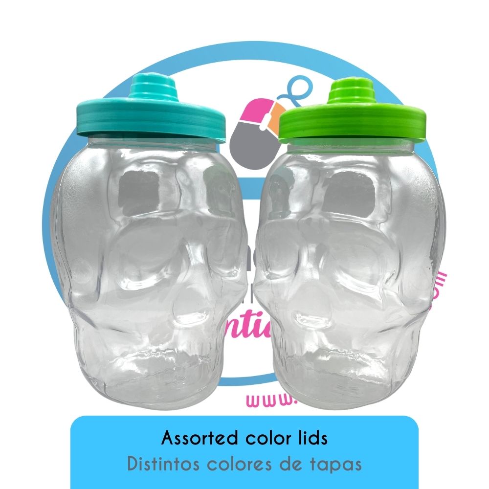 skull jars-plastic-la tiendita confectionery essentials