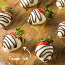 White chocolate coating-frozen fruit