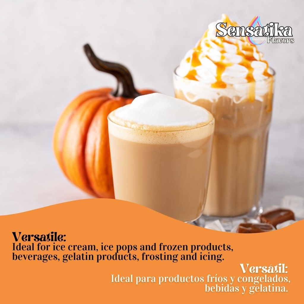 Sensatika pumpkin spice flavor-versatil-uses-desserts-ice cream-beverages-gelatins-candy-bakin