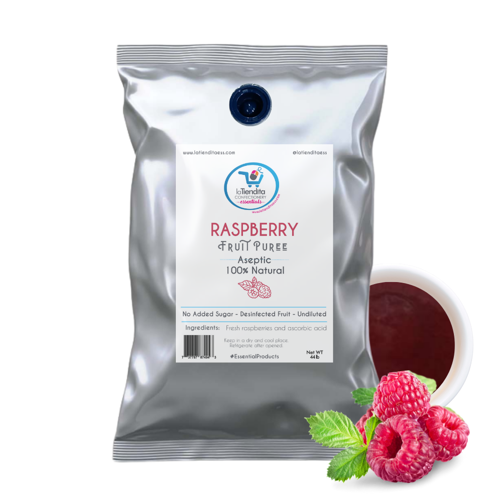 44 lb - Natural Raspberry Puree (No Added Sugar) LA TIENDITA ESSENTIALS