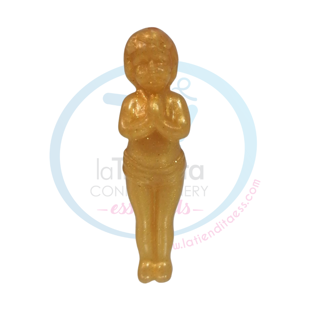 [062-31-412-1] 2.66 lb - Golden Ceramic King Cake Baby Aprox. 500 pcs LA TIENDITA ESSENTIALS