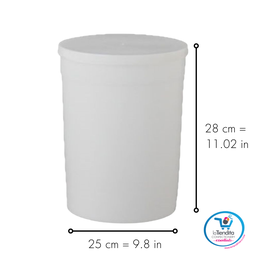 [062-8-248-14] 14 Plastic Round Containers w/lid Cap 3 gal LA TIENDITA ESSENTIALS 
