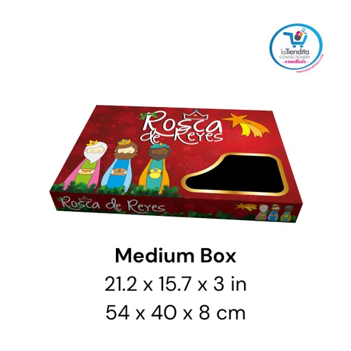 [062-38-421-50M] 50 Cajas MEDIANAS Rosca de Reyes (Tapa+Base) 54 x 40 x 8 cm LA TIENDITA ESSENTIALS