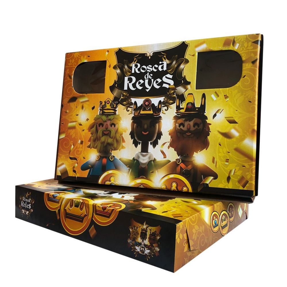 [062-38-421-50G] 50 LARGE Rosca de Reyes Boxes (lid+base) 26.7 x 18.7 x 3 in LA TIENDITA ESSENTIALS